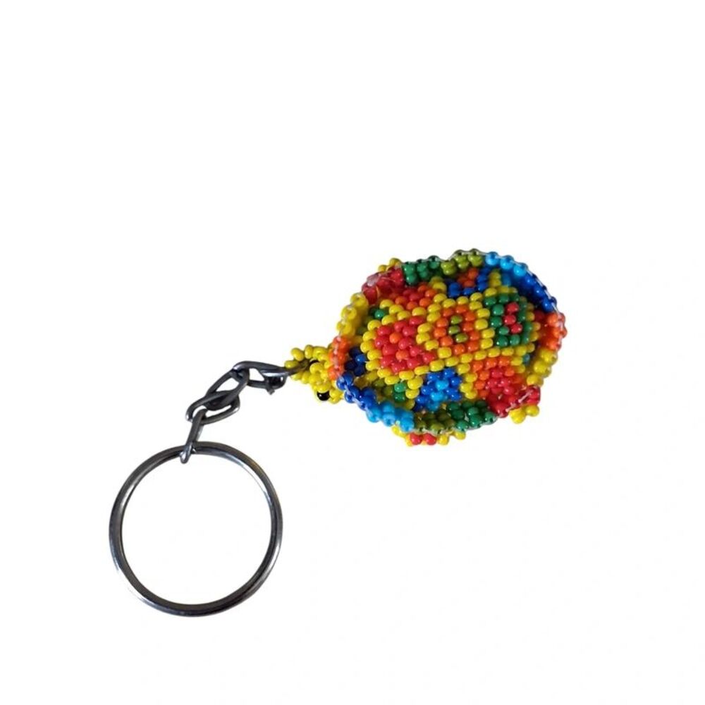 Handmade Multicolor Colorful Seed Beaded Turtle Lightweight Keyring Keychain